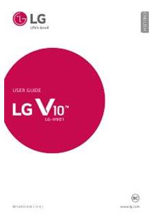 LG V10 manual. Tablet Instructions.